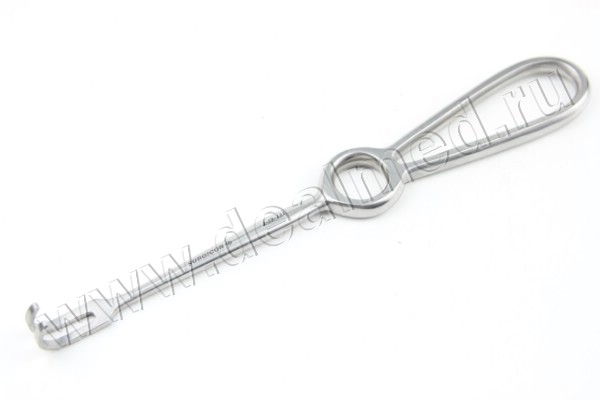 Крючок хирургический тупой двухзубый длиной 200 мм