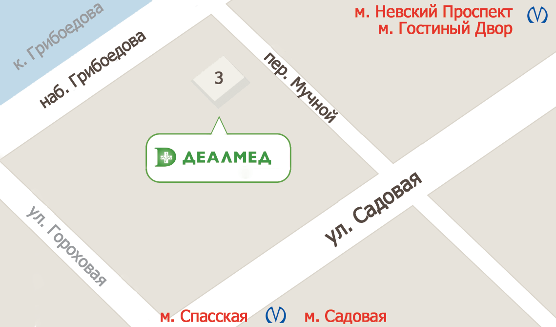 ДЕАЛМЕД - Схема проезда в Санкт-Петербурге