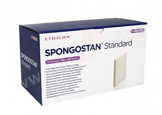 Гемостатическая губка стандартная Spongostan 7x5x1см (20 шт / упак), Ethicon США
