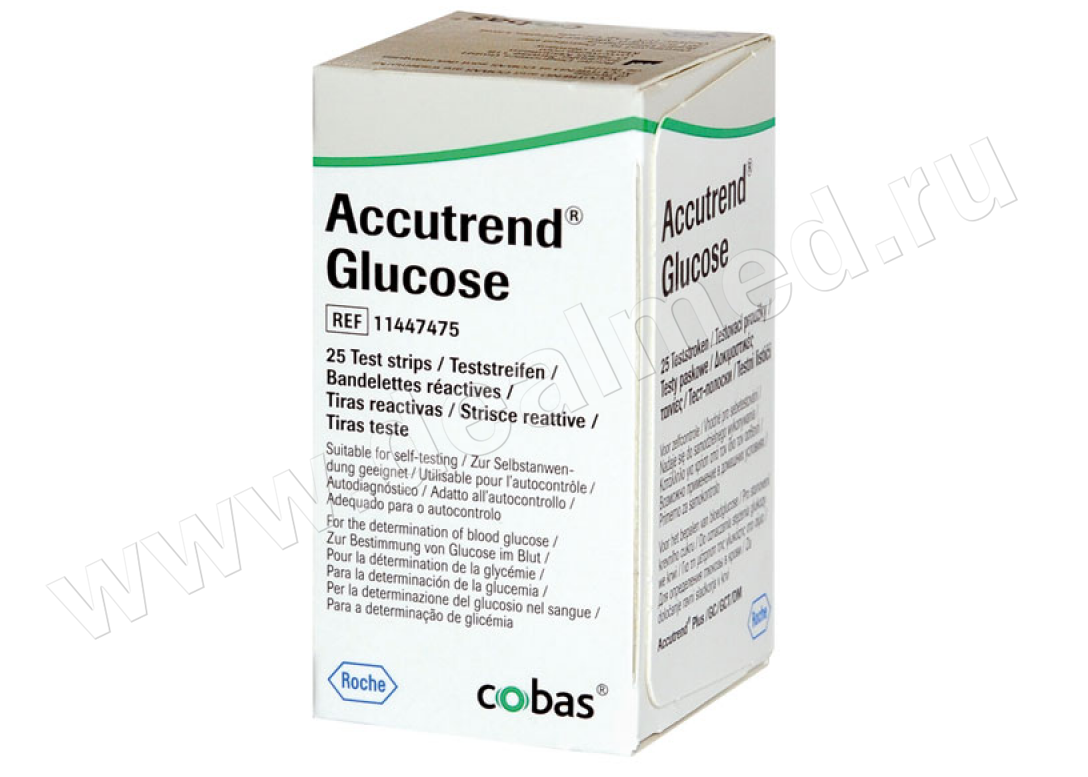Тест-полоски Аккутренд Глюкоза (Accutrend Glucose) №25 (Арт. Accutrend Glucose №25), Германия