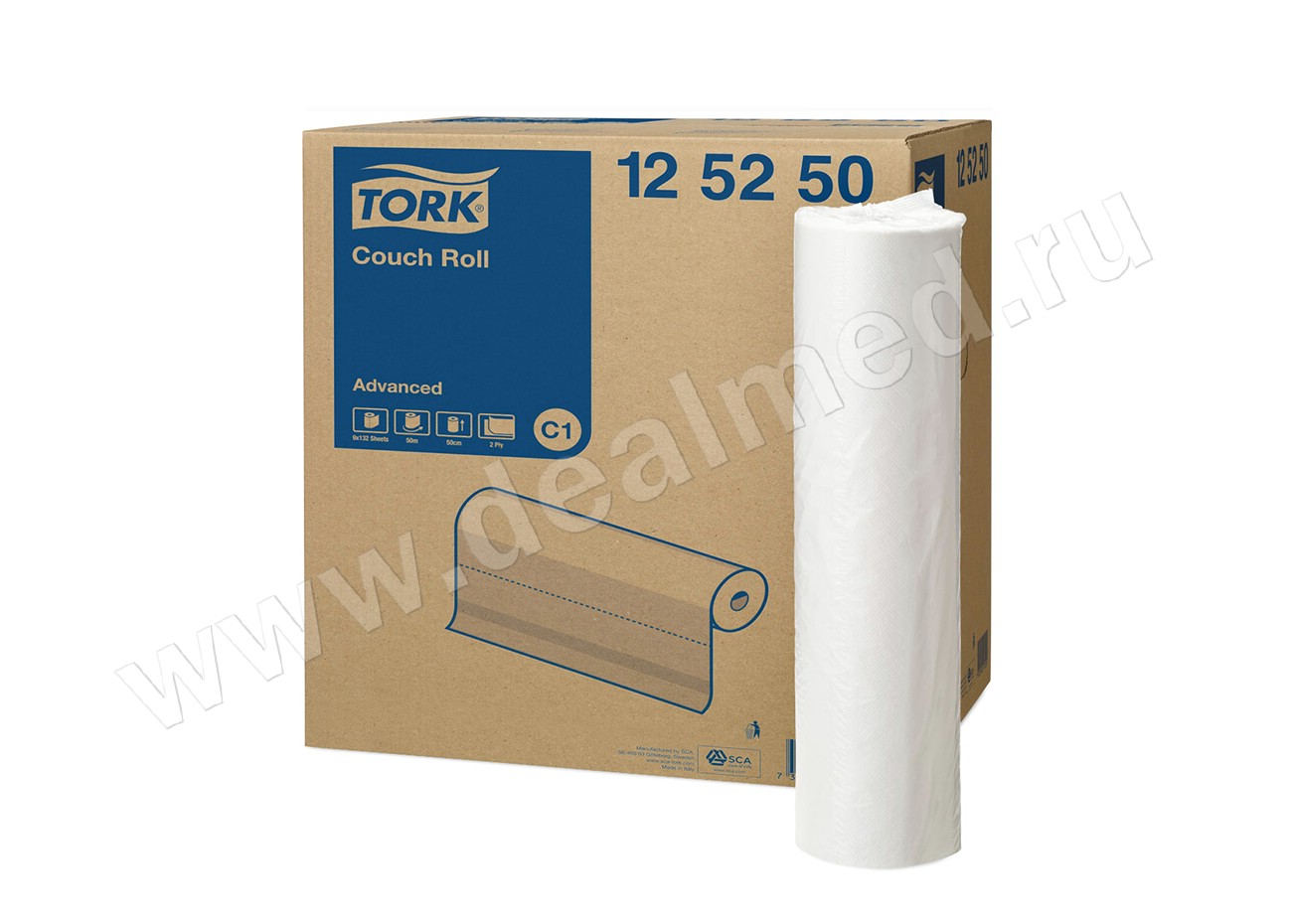 Медицинские простыни бумажные Tork Advanced 125250, Италия