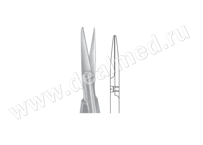 Ножницы микрохирургические по NOYES, прямые, длина 125 мм (Арт. OC482R) Aesculap (Эскулап) B. Braun, Германия