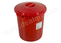 Бак для сбора медицинских отходов кл. В, объем 65 л, красный, с крышкой (Арт. 412004), Россия