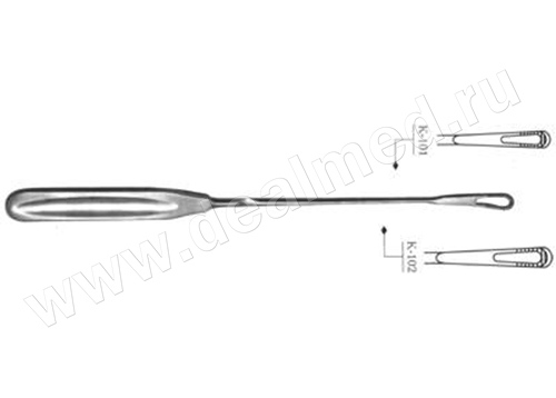 Кюретка акушерская с зубчиками № 1 (Арт. К-101в) Ворсма, Россия