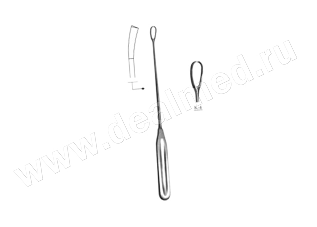 Кюретка для выскабливания слизистой оболочки матки острая № 4 300 мм (КЮ-6), Россия