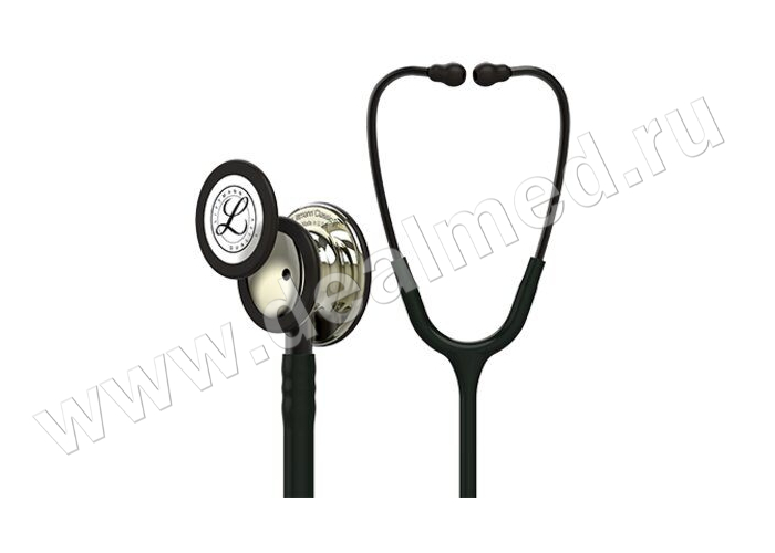 Littmann Classic III, черная трубка, 69 см, акустическая головка цвета шампанского, черные ушные наконечники, 3M, США