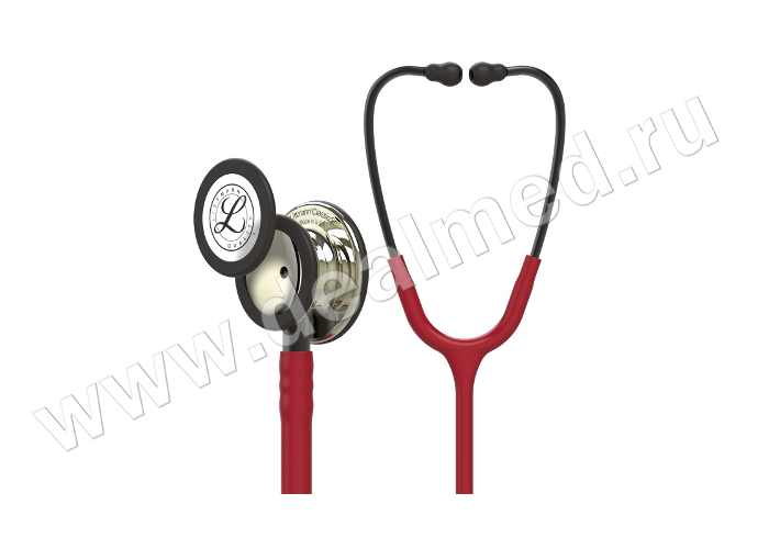 Littmann Classic III, трубка цвета бургунди, 69 см, акустическая головка цвета шампанского, черные ушные наконечники, 3M, США