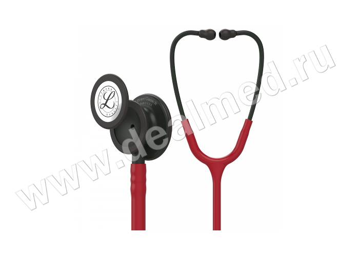 Littmann Classic III, трубка цвета бургунди, 69 см,  черная акустическая головка, черные ушные наконечники, 3M, США