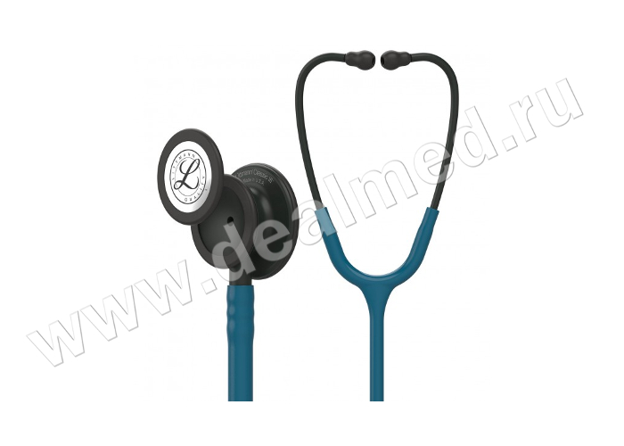 Littmann Classic III, трубка цвета морской волны, 69 см,  черная акустическая головка, черные ушные наконечники, 3M, США