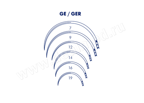 Иглы хирургические для сшивания кожи, мышц, сухожилий серии GE, GER Medicor, Венгрия