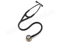 Стетоскоп Littmann Cardiology IV, черная трубка акустическая головка цвета шампань, дымчатое оголовье, 69 см (арт. 6179) 3M, США